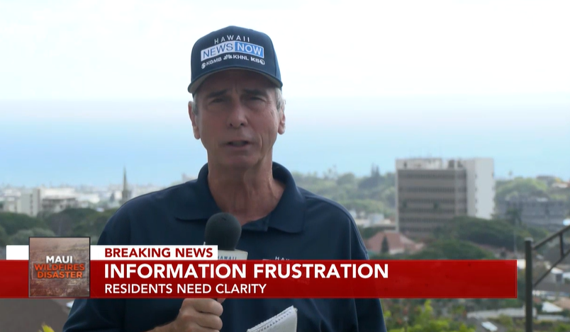 Honest truth - @HawaiiNewsNow reporter Daryl Huff calls out @CountyofMaui after the station talks with @HawaiiGovOffice during the stations 7am newscast regarding the lack of info. In the 8am show it appears Huff was made to walk back his statement with some resistance #mauifire