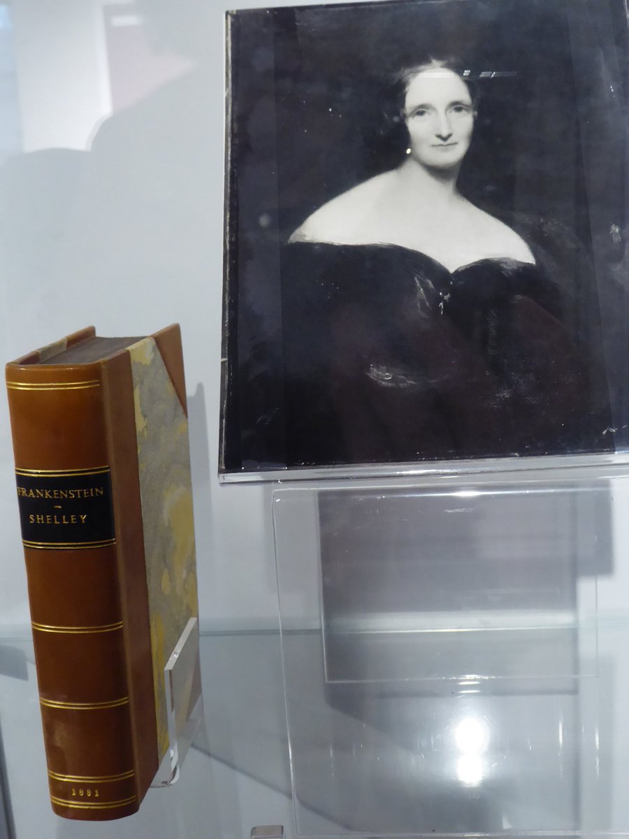 ShelleyProject's tweet photo. Our contribution to #VindicationForMary. This copy of Richard Rothwell's portrait of Mary alongside a copy of her novel is in the Shelley Gallery of @HorshamMuseum. Congratulations to @ClairTheatre for arranging this worthy celebration of #MaryShelley #InHerName https://t.co/prRMVsB0y0