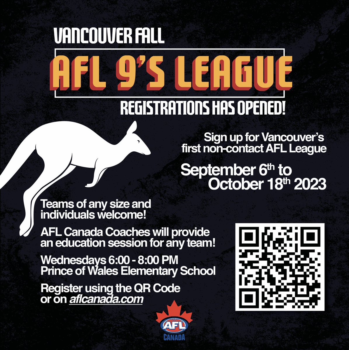 Remember to sign up for our fall programs before we run out of spaces!

#footy