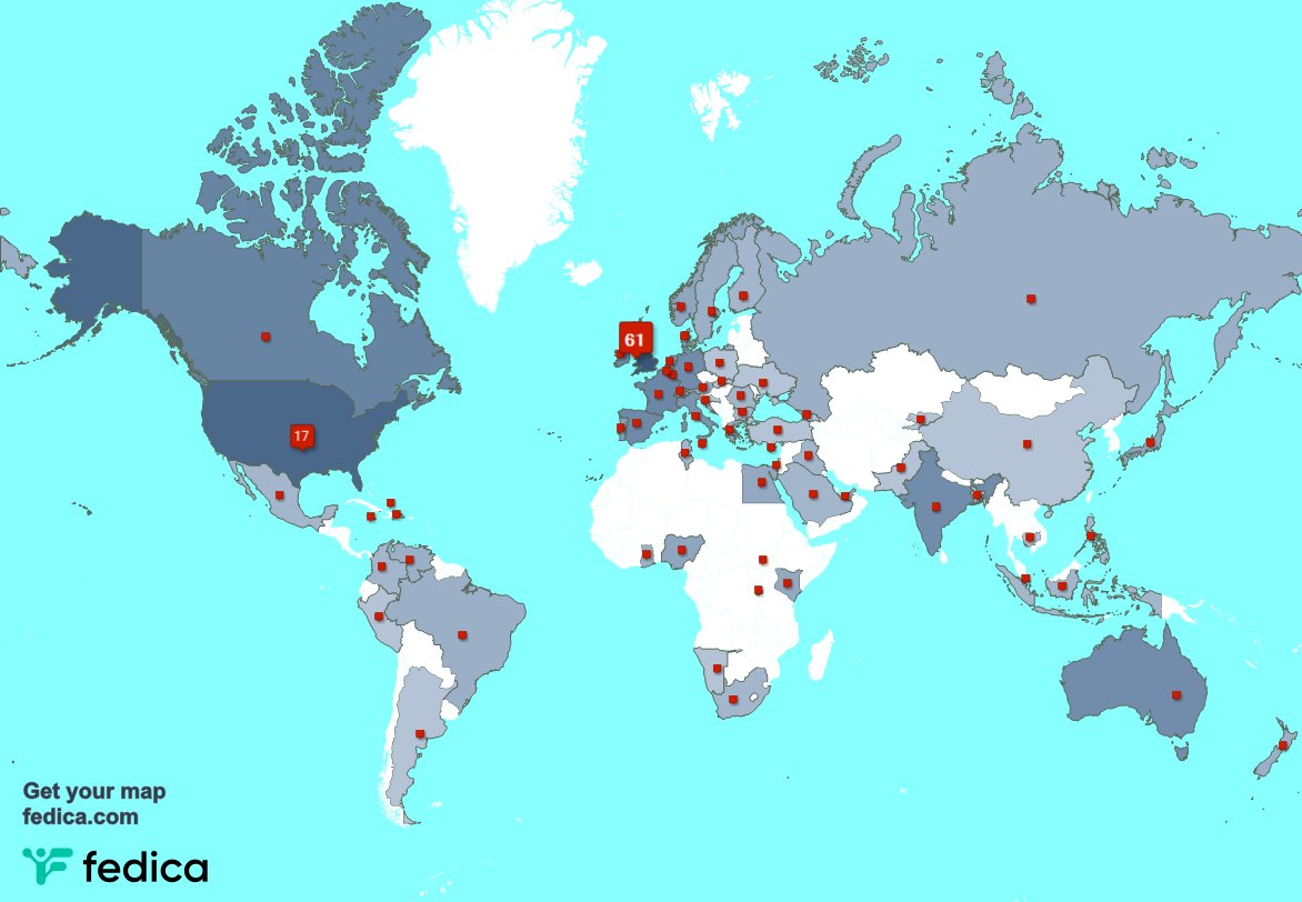 I have 6 new followers from UK., and more last week. See fedica.com/!ColeyArtAstro
