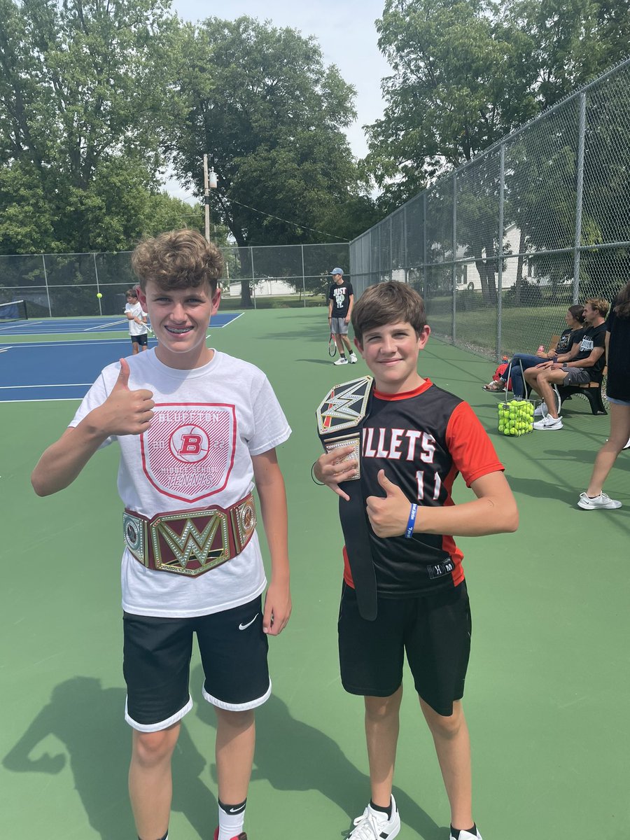 bobvandy's tweet photo. Congrats to our winners of the @BHSTigerTennis weekly 1 Point tournament! Our doubles champs are Alex Maggard and Evan Klopfenstein! Our singles champ was Braden Lemler! #DSAHITTB https://t.co/zQe6hTnwHp