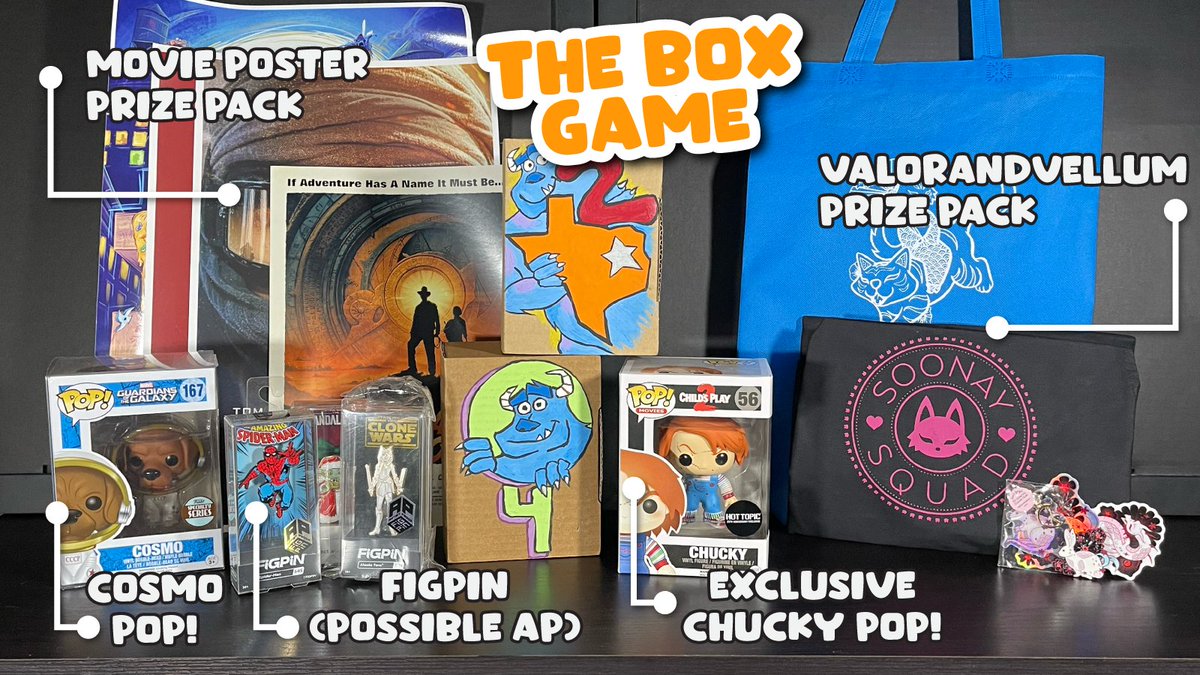 CSSully's tweet image. LIVE TONIGHT on Twitch!
We&apos;re gonna take a look at a NEW NFT project, play the #BoxGame &amp;amp; give away some #NFTs!
🤠 Starting at 4pm PT: twitch.tv/CSSully

🎉 One person in the stream will WIN one of these prizes, including some provided by @FiGPiNofficial &amp;amp; @valorandvellum!