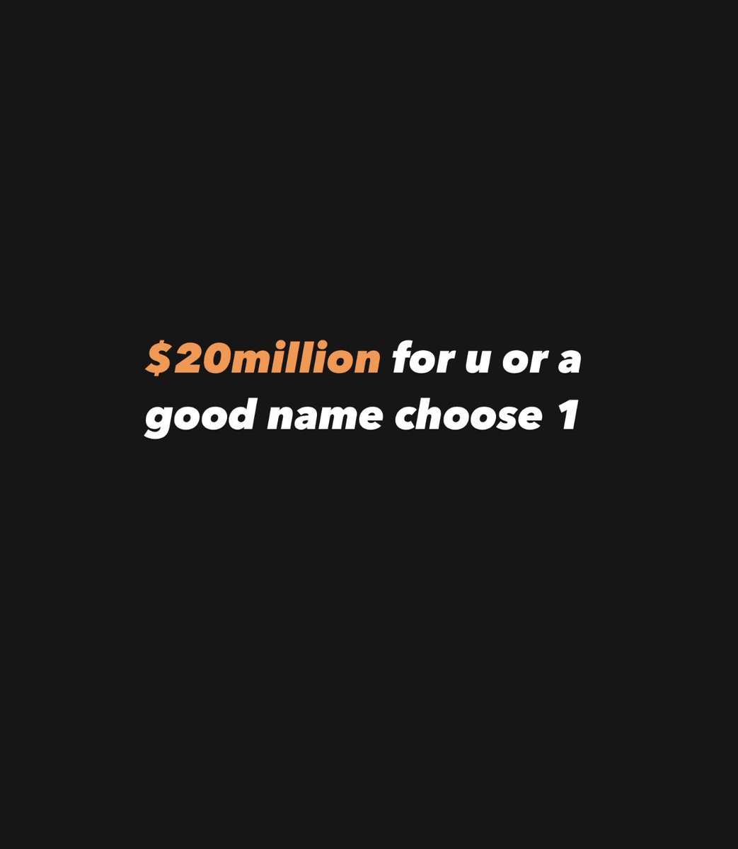 SAMKLEF's tweet photo. 20million dollars for u or a good name choose 1. https://t.co/sF3i0UULYi