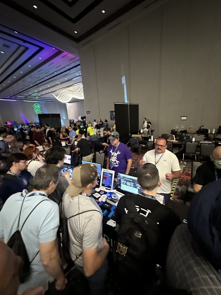 IntrepidControl's tweet photo. Intrepid's @defcon table is up and running!!🥳
Be sure to stop by our table in the @CarHackVillage to check out our product demos, capture the flag challenge, and pick up some stickers to take with you!
Its only just begun...🤩
#IntrepidControl #DEFCON #DEFCON21 #DC31 #BadgeLife #Hacker #CarHackingVillage #CHV #ProductDemos #CTF #CaptureTheFlag #Swag #FreeGiveaways #LasVegas #Event