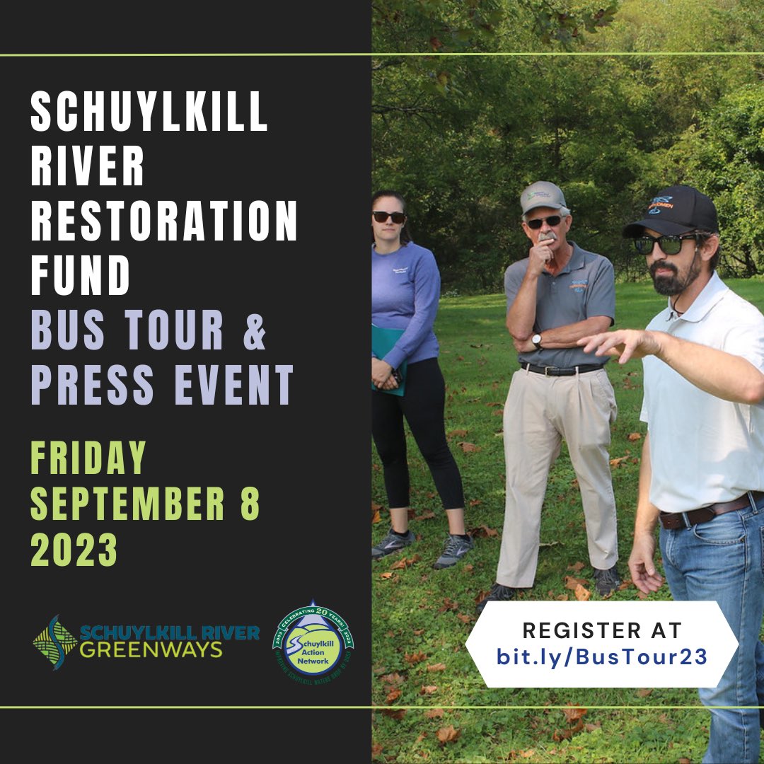 Join us for the 2023 Schulkill River Restoration Fund (SRRF) Bus Tour and Press Event! Explore two Berks County agricultural projects supported by SRRF that enhance water quality in the Schulkill River. Register here: bit.ly/BusTour23