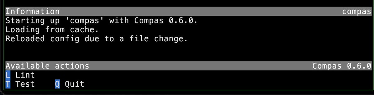 dirkdev98's tweet image. Set up file watching and caching for the new Compas dev server. So now we reload the config on changes and warn you after a bit when the config is invalid. One of the last primitives before we start with the magic! 🪄