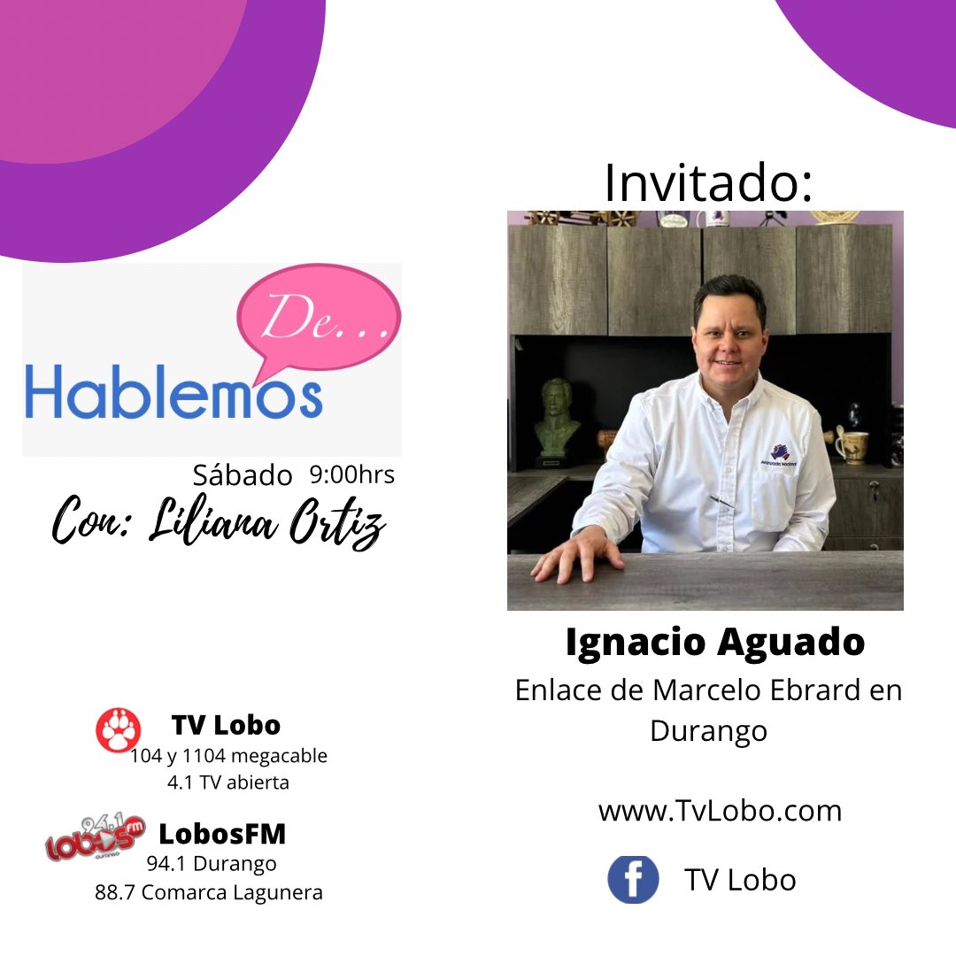LilyOrtiz26's tweet photo. Mañana #sabado tendremos un excelente #HablemosDe a través de #TvLobo y #LobosFM
Acompáñanos a partir de las 9am https://t.co/QAih0vwxm3