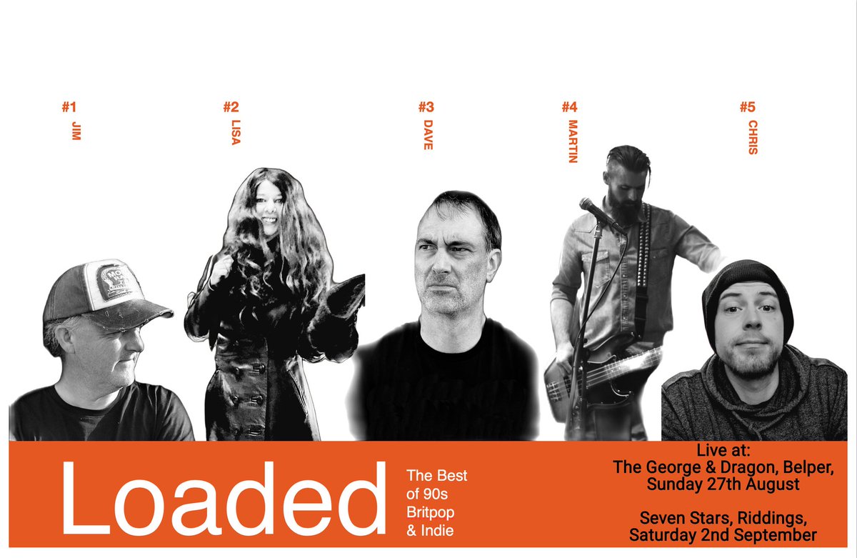 ChooseLoaded's tweet image. A couple of gigs coming up!

Sunday August 27th @George_belper

Satueday September 2nd @ Seven Stars in Riddings

#90s #Britpop