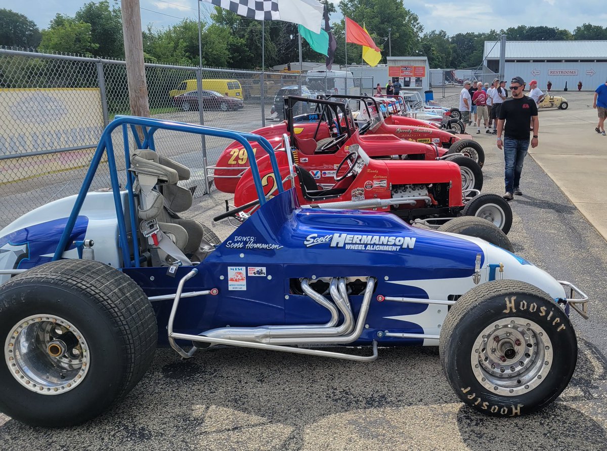 Impressive field of Midwest Vintage Race Car Club cars are on display.