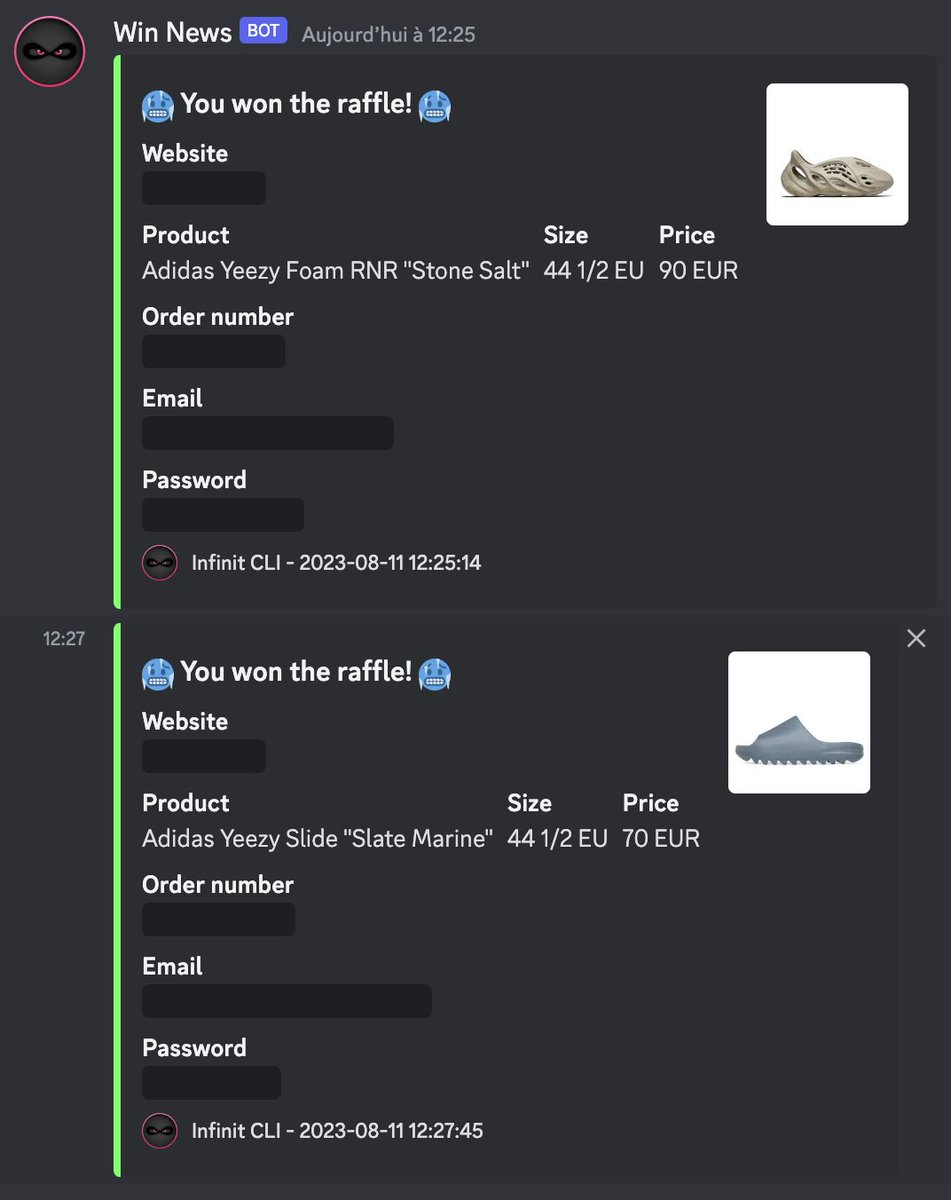 M_sneakers74's tweet image. Today Recap :
CG : @Nootify
Bot: @InfinitBot @_swaio @nexossolutions
Proxies : @RosaProxies @Crazy_FNF
Tools : @raffLESS_