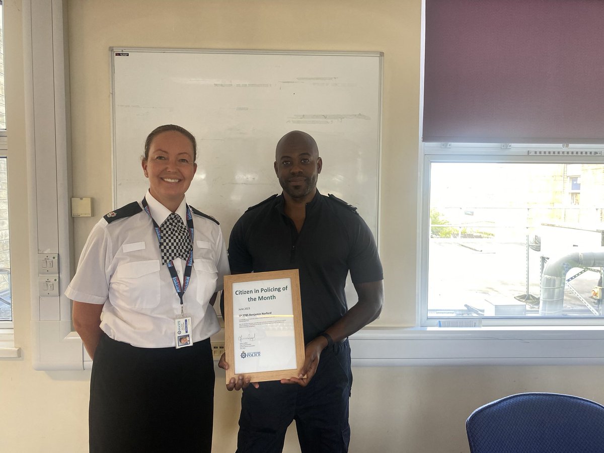 WYP_HBrear's tweet photo. Congratulations to my colleague SSO Ben Norford - Citizen in Polcing colleague of the month👏👏👏Outstanding leader and Team player. https://t.co/vPCGiTJPKU