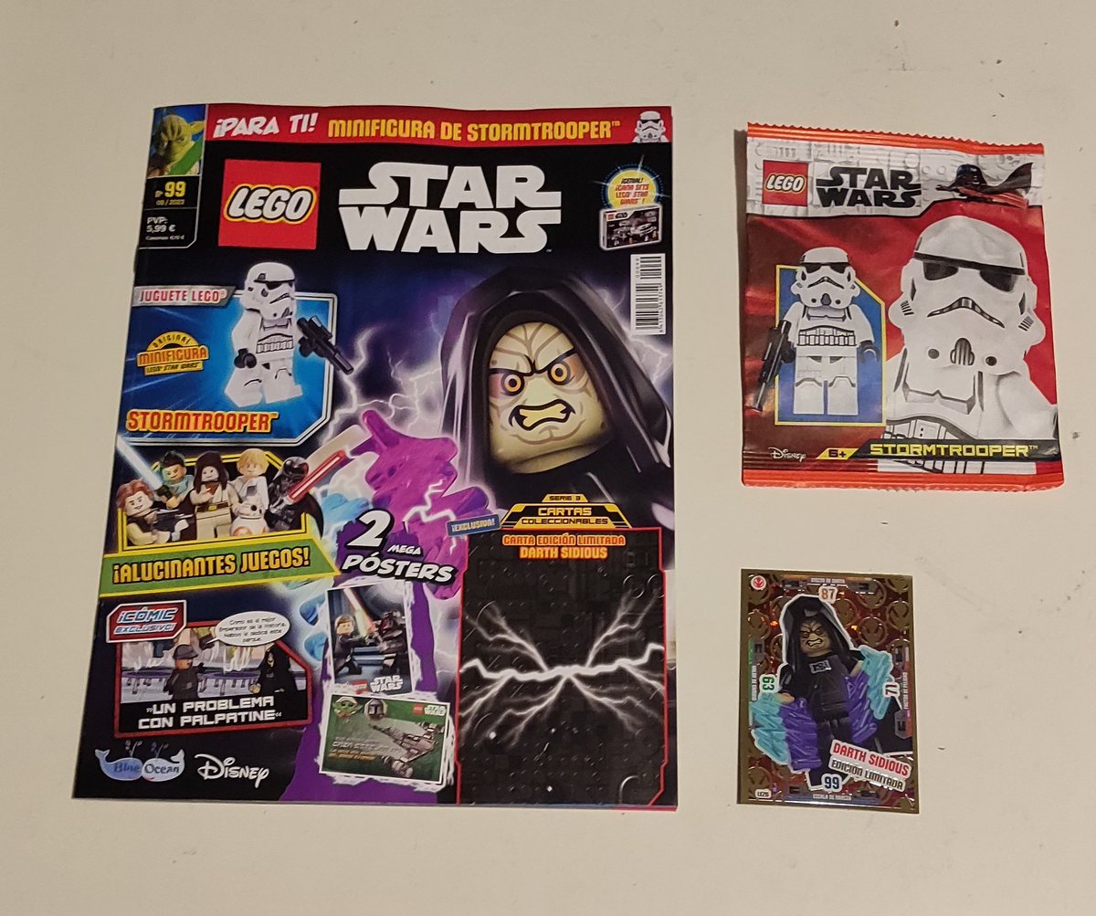 shephard_34's tweet image. La revista Número 99 de #LegoStarWars con la minifig de un #Stromtrooper + una carta de edición limitada #DarthSidious en la próxima revista número 100 traerá un C-3PO + Droide de energía

#Lego #StarWats #RevistaLego @BlueOceanSpain