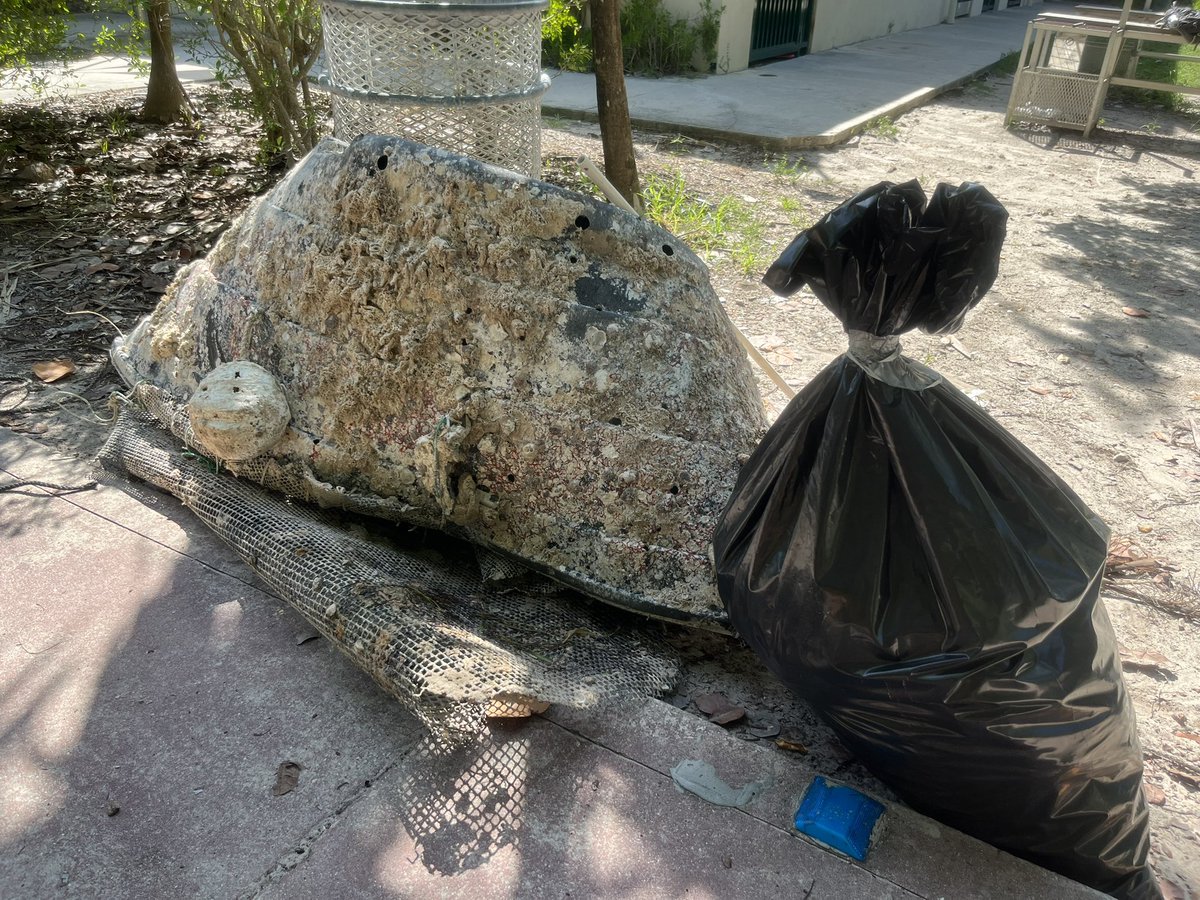 Today I removed 110 pounds of trash from Crandon Park, Key Biscayne, including a massive marine trap. 22,135 pounds removed in total