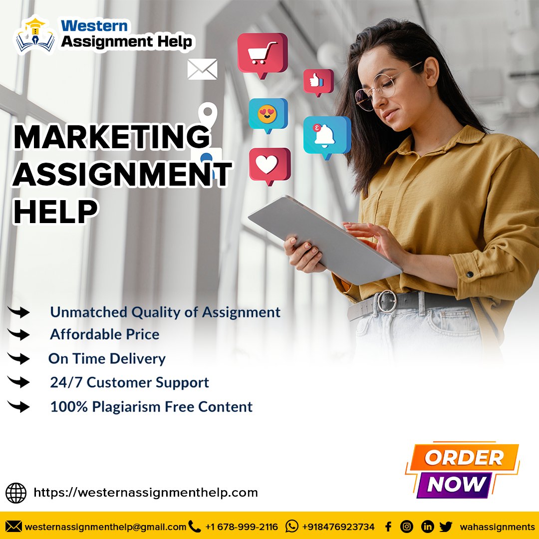 WahAssignments's tweet image. Website URL  : westernassignmenthelp.com

Marketing Assignment Help

High Quality Assignment Help in in UK, US, UAE, Eire and AU

-2000+ Students Support
-Global Assignment Helper
-5+ Years Of Experience in Academic Writing

#westernassignmenthelp #MarketingAssignmentHelp