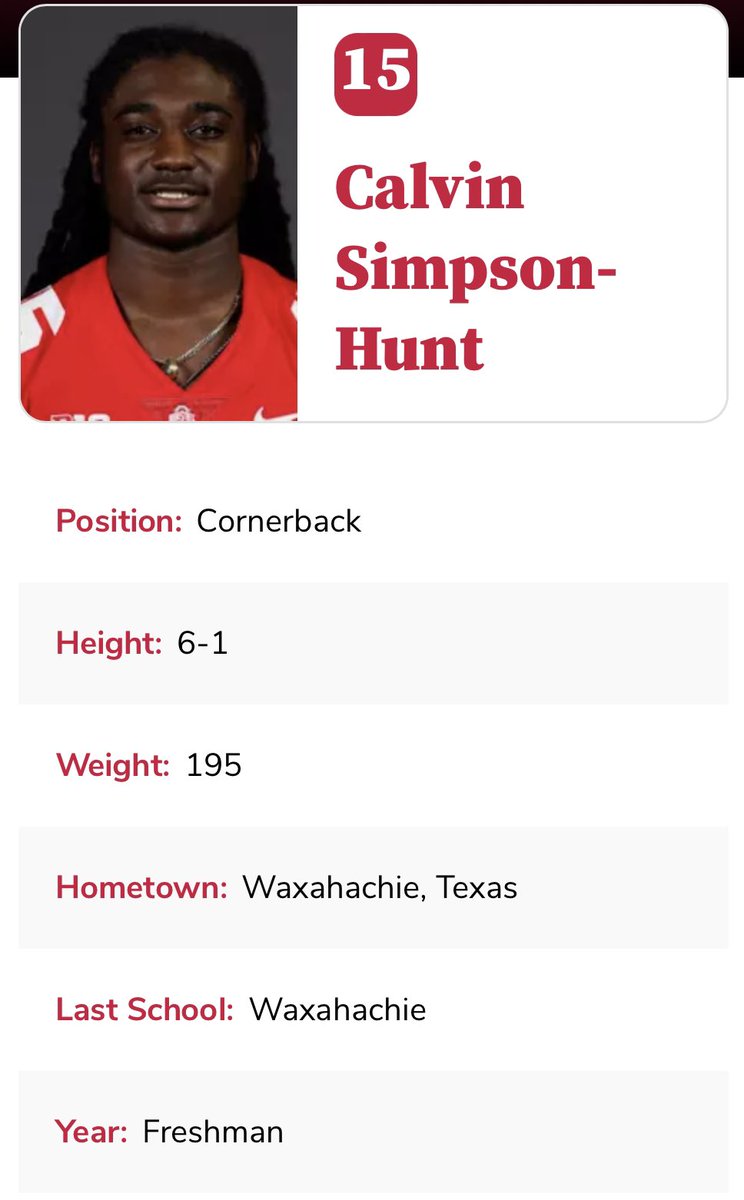 Good luck at the Ohio State University this season! 🌰👀 <a href="/CSimpsonHunt/">Calvin Simpson-Hunt</a> @CoachTimWalton #SonOfHachie