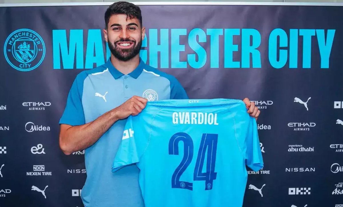 CalcioEconomia's tweet photo. I trasferimenti più costosi del mercato estivo 2023/24. Gli acquisti della sesta settimana: #RasmusHojlund al #ManUtd; #JoskoGvardiol al #ManCity; #RogerIbanez e #FranckKessié all'#AhAhli; #JunusMusah al #Milan; #ArthurCabral e #AnatoliyTrubin al #Benfica

https://t.co/WAkPjrRZtl https://t.co/77fOfKH55f