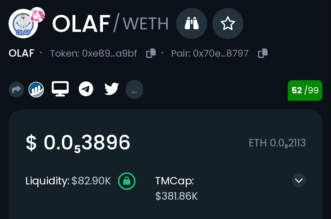 olaf_eth's tweet photo. Congratulations, Olafs! Token info has been successfully updated on dextools. The foundation for the moon is being laid.

https://t.co/CDv0XgKDei

Join us as we begin this moon ride 🚀 https://t.co/iUhs6z9h3M