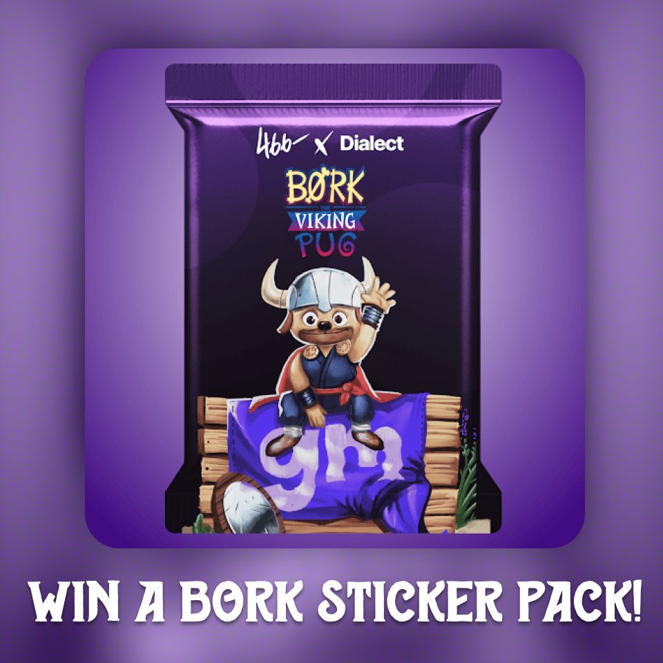 We're sure you nabbed your Bork the Viking Pug sticker packs by the brilliant <a href="/foursixsix/">F◎ursixsix</a> during the 24h window, right? What?! You missed it because you were busy doing your "day job"? Well, fear not! We're giving away a pack to three lucky winners!  Details below 👇 <a href="/saydialect/">Dialect 📥 (hiring)</a>