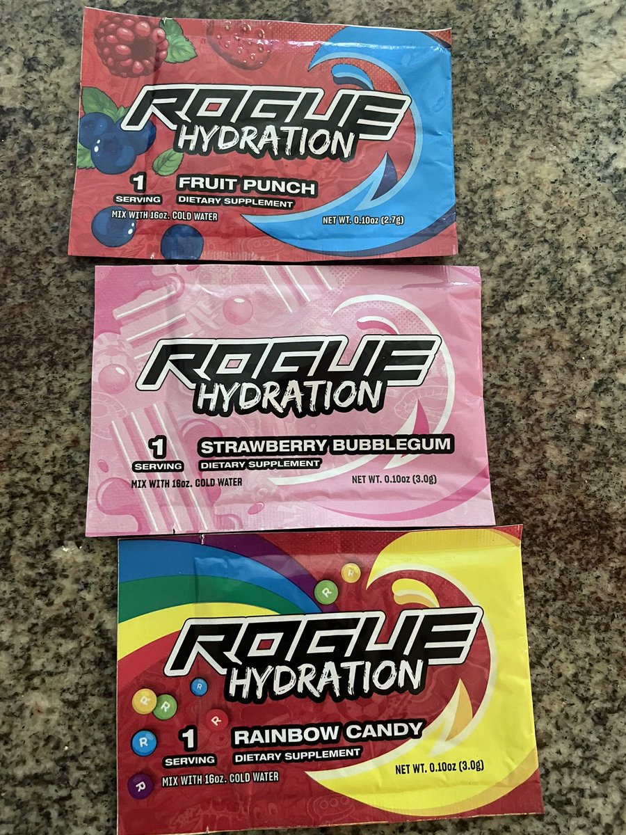 Got some Rogue Hydration Samples . I went with the Strawberry bubble gum first
