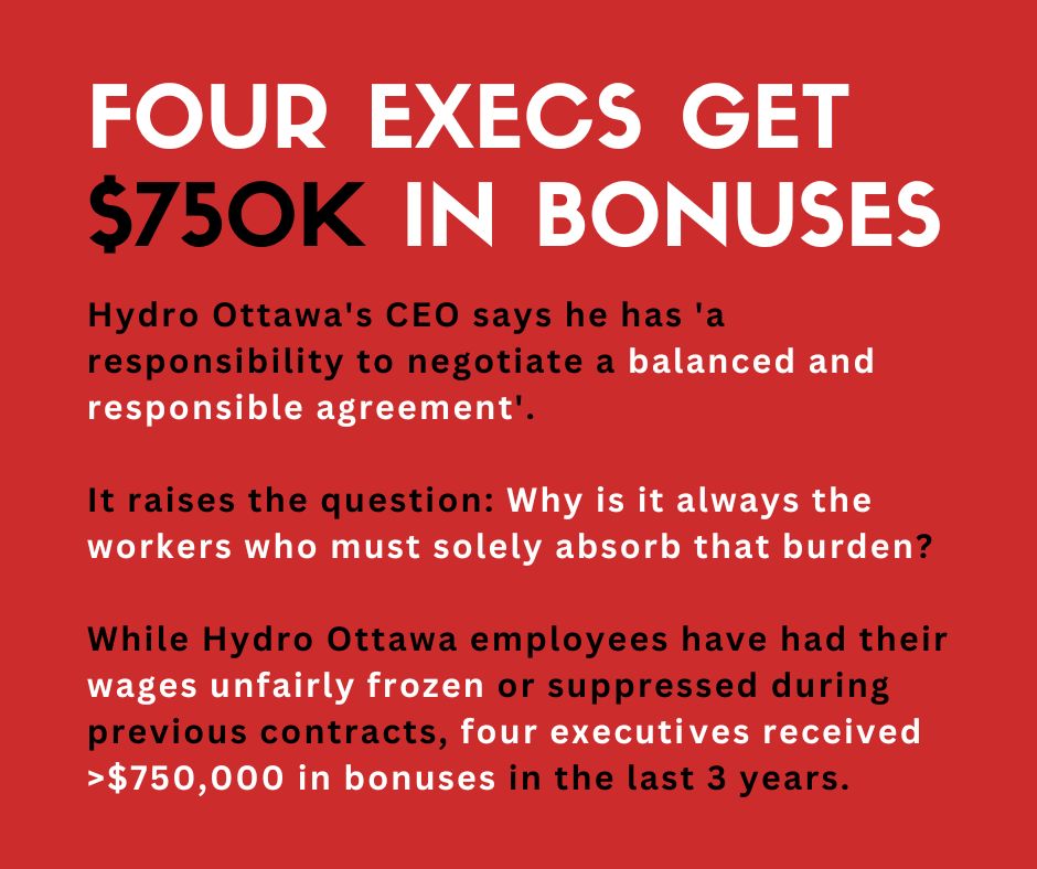 IBEWLocal636's tweet photo. .@hydroottawa's CEO claims wage increases for frontline hydro workers will negatively affect electricity rates. Yet lavish salaries and bonuses for executives don't? 

Make it make sense.

Do Hydro Board / @ottawacity Councillors #CathyCurry @KanataNorth and #LauraDudas agree? https://t.co/AKIDw2DjZb