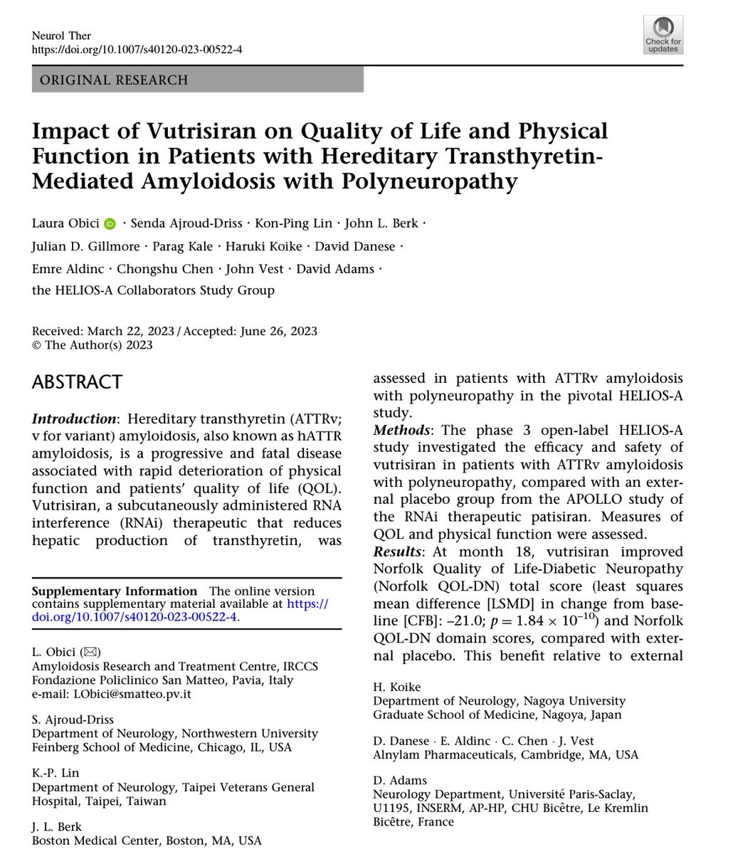 Privileged to be part of the HELIOS-A Collaborators study group! Excited to see more options emerge for patients with ATTR Amyloidosis Thank you to the patients , their families and the fabulous research group at #BUMC