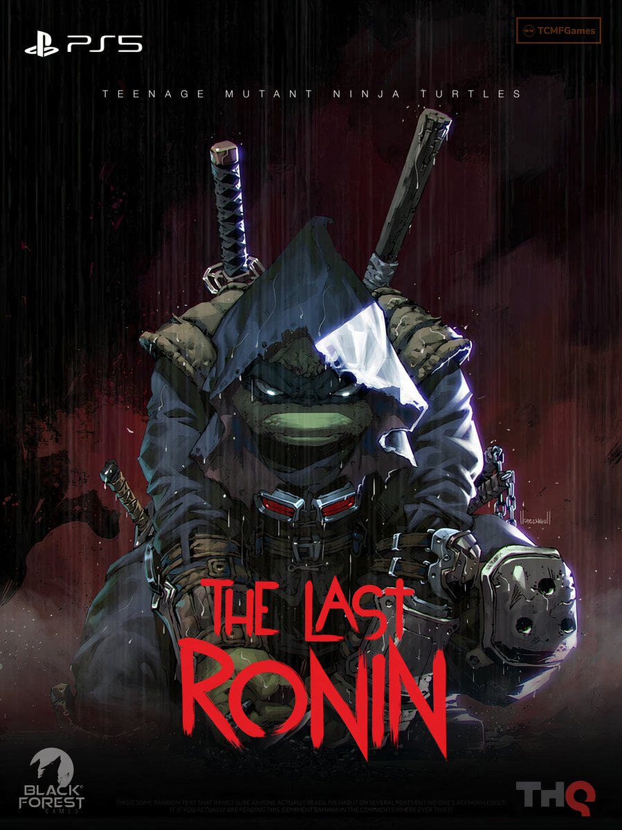 TCMF2's tweet photo. TMNT The Last Ronin coming to PS5 

✅ A new TMNT RPG 

✅ Based off the comic book mini series by the same name 

✅ The Last Ronin turns the upbeat, weapon-wielding reptile franchise of yore into a darker and more mature solo quest for justice.

✅ In the comic, there’s one ninja turtle left with the rest of the turtles gone along with master splinter and now this turtle has adopted the role of the last ronin to seek revenge for his family 

✅ The game was announced at the THQNordic showcase with no release date mentioned with it possibly being years away 

- PS5Themes | PlayStation