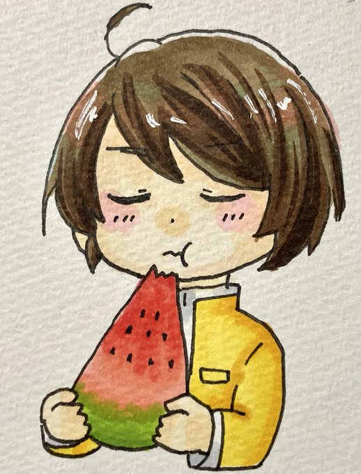 「brown hair watermelon」 illustration images(Latest)