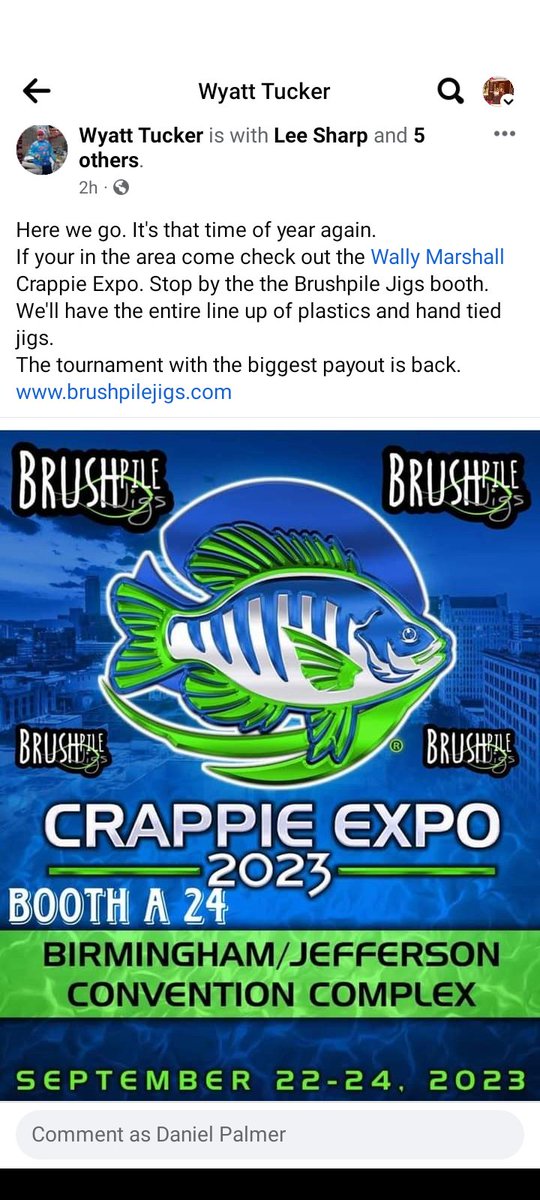 PanfishG's tweet photo. Heading to the Crappie Expo next month? Stop by and see us at booth A 24 and learn about the toughest crappie plastics in the industry! https://t.co/hr6ZjB3S3e