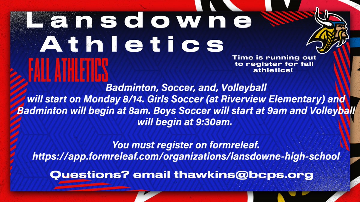 Time is running out to register for fall athletics! 
#registertoday #govikings