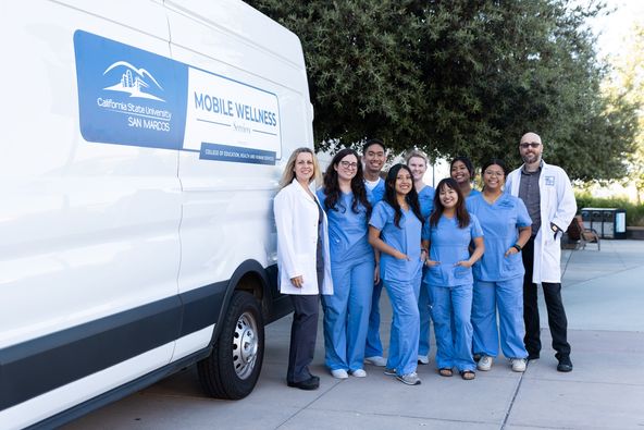 CEHHS_CSUSM's tweet photo. Introducing our new @CSUSM Mobile Wellness Services, launching tomorrow, Sat, 8/12, 9am-12 pm! 
Join us as we kick off this incredible initiative in partnership w/ @TrueCare's Annual Health Fair &amp; Breast Milk Drive at 150 Valpreda Rd., San Marcos, CA. 💙 
 https://t.co/il2YEFeRCj https://t.co/eaAQC9nqza