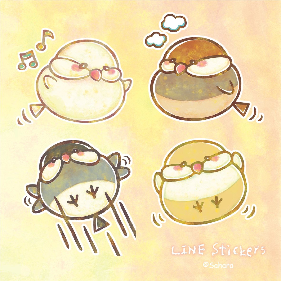 saha_shr's tweet photo. LINEスタンプ作りました🍀
文鳥さんのスタンプです。
前に実家で飼っていた文鳥を思い浮かべながら描きました(*^^*)
#LINEスタンプ  #文鳥 #イラストレーション

[バルーンぶんぶん]
https://t.co/27AZvnpthJ https://t.co/nMkUW4KieM
