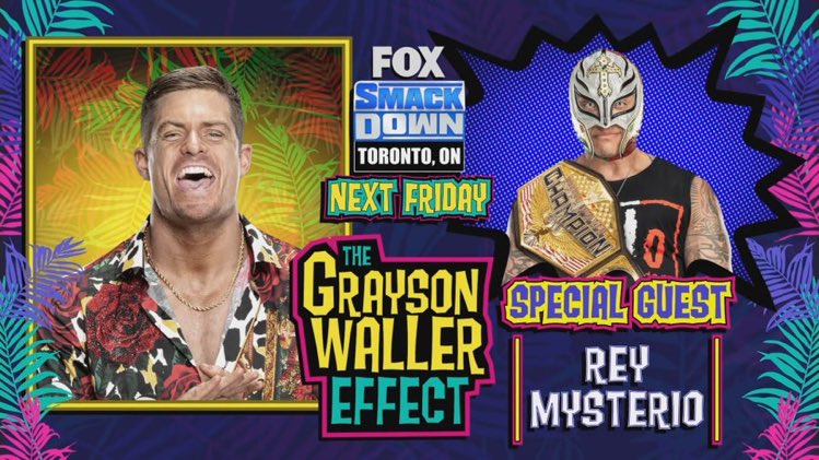 NEXT WEEK on #SmackDown 

The brand new #USChampion <a href="/EraOfMasks/">Booyaka-Booyaka! | NOT @ReyMysterio</a> will join <a href="/WallerForTheWin/">Light Years ℘ not @GraysonWWE</a> on The #GWEffect!