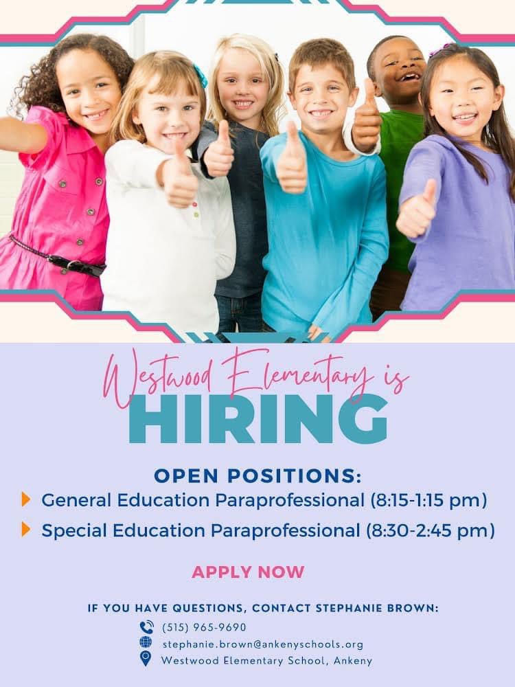 Looking for people to join our Westwood Team!