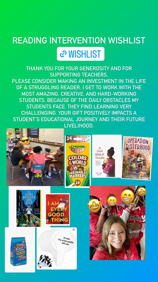 ErinMelaragno's tweet photo. @CoachTatur84 Thank you for your generosity and for supporting teachers. 
♡ Anything is appreciated!!!!
☆Sixth grade reading teacher 
☆#Ohio 
☆Books &amp; classroom items on my list
☆Motivators &amp; sensory needs as well
https://t.co/28QfuFHx1u https://t.co/M4a54uNWcD