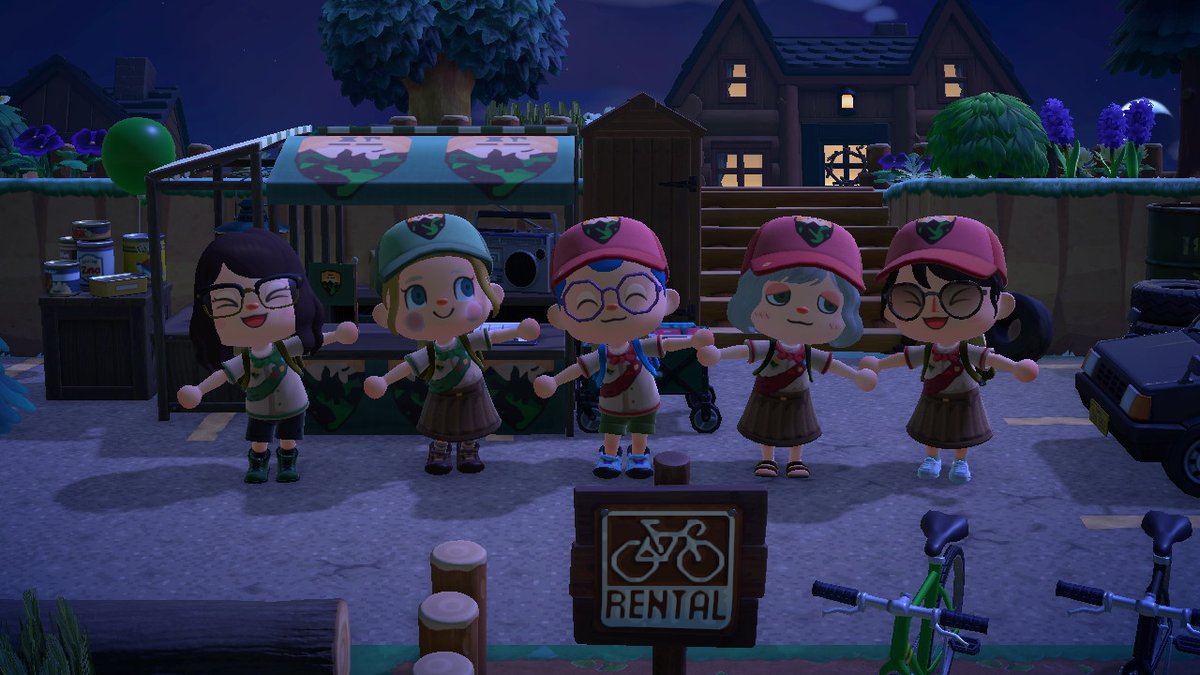 RaeFaeACNH's tweet photo. Here are just a few shots from last night's Summer Camp event on Juniper. Many thanks to @Draywanders, @spinellicross, @gaels_home and Cara for joining! None of this would be any fun if you guys didn't show up 💖 I had a great time playing together! 
#acnh #acnhfriends https://t.co/mLEoEgfpnn