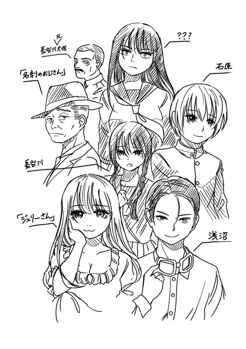 なんとなく登場人物?の落書き 