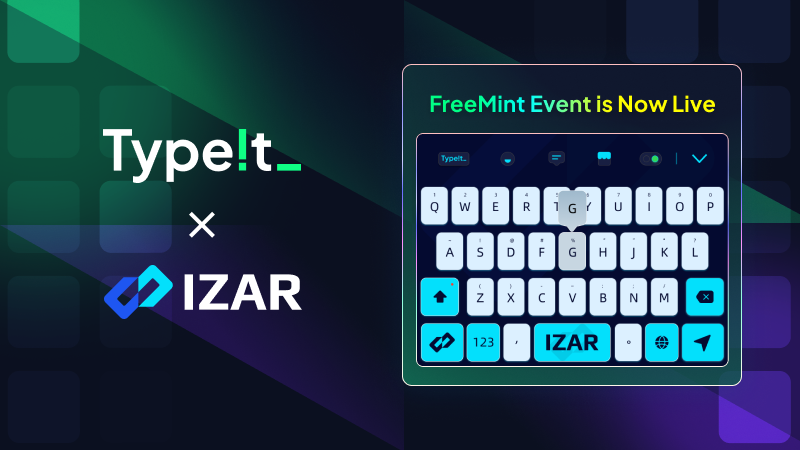 typeit_'s tweet photo. 🎉New Partnership #Giveaway 🎉
We are thrilled to announce our new partner: @IZAR_Protocol , a leading privacy-preserving cross-chain interoperability protocol.
To celebrate it, we are giving away 50 #freemint WL.
To win:
https://t.co/kDQaBwSenq
Good luck.
#Giveaway #NFT https://t.co/1vN6cQTjD2