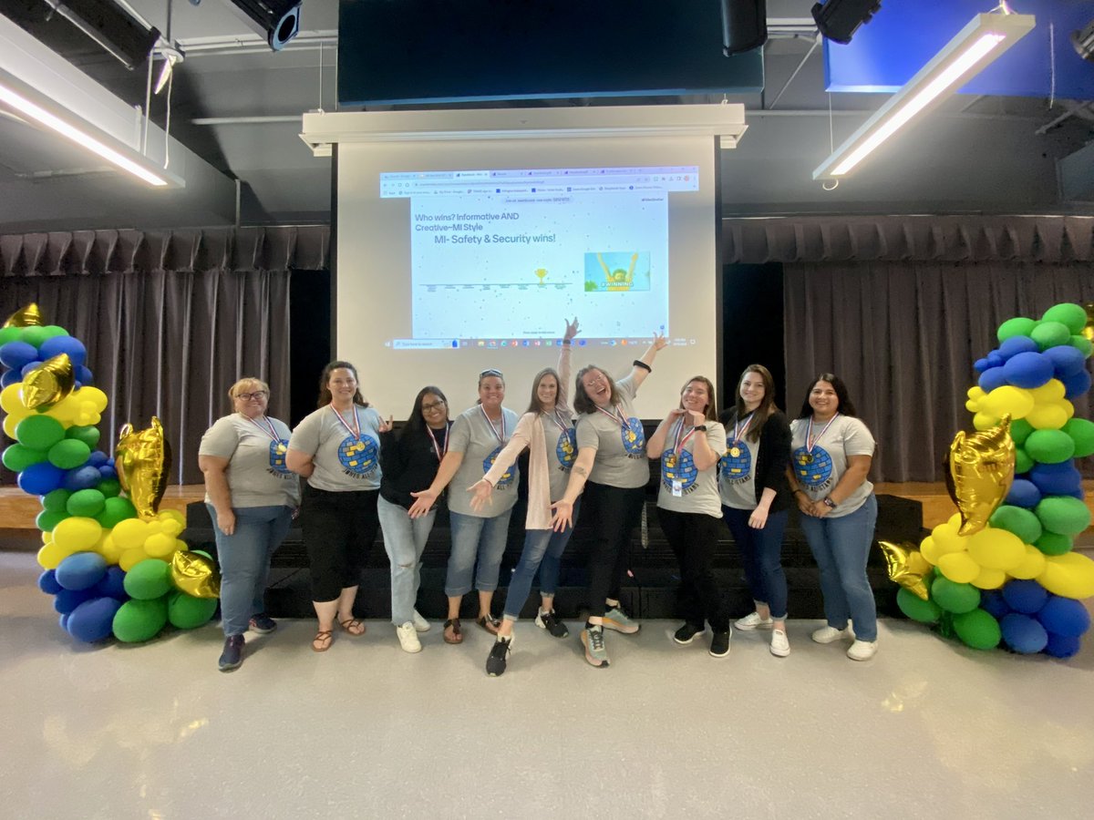 JonesAcademy1's tweet image. Let’s hear it for our creative MI Team! They won best staff handbook video! #sololomejor