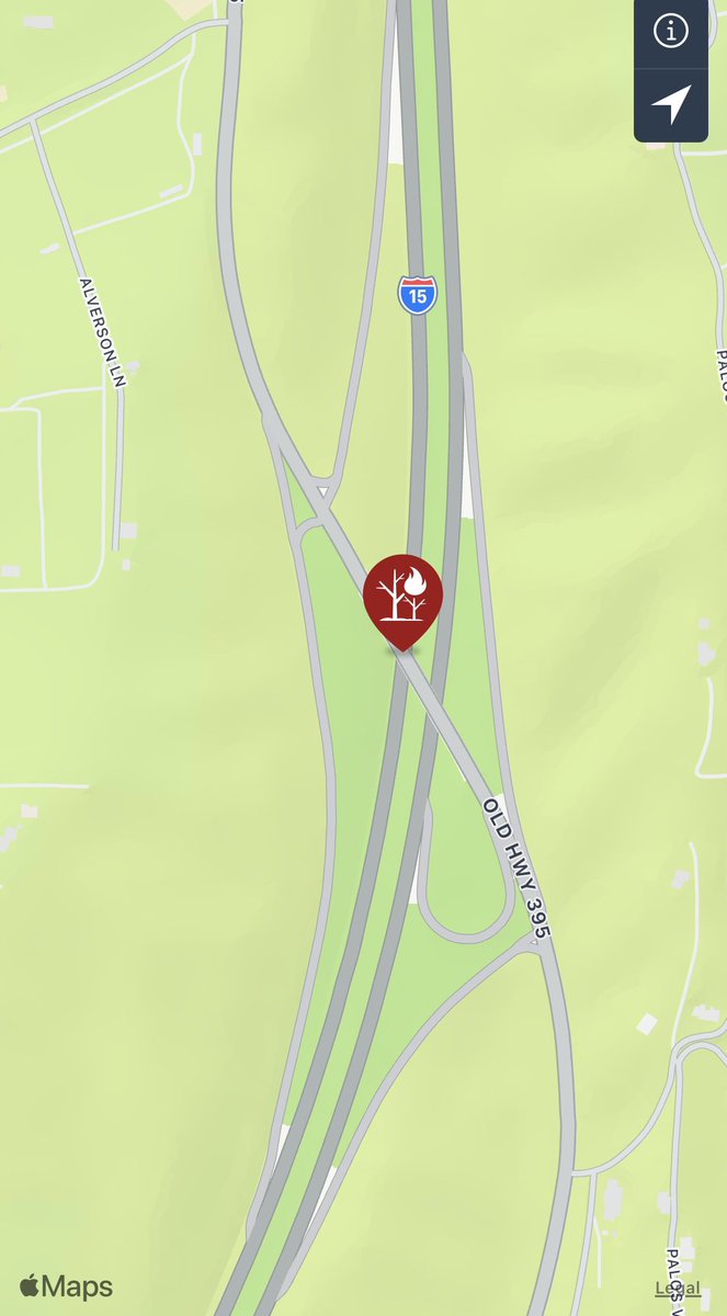 NorthCountyFire's tweet photo. @NorthCountyFire and @CALFIRESANDIEGO is on scene of a vegetation fire in the area of SB 15 Freeway at Old Highway 395 in Bonsall. The forward rate of spread has been stopped. The SB 15 and NB 15 freeway is closed. Expect delays. #BonsallFire https://t.co/EDsRzS1ZaJ