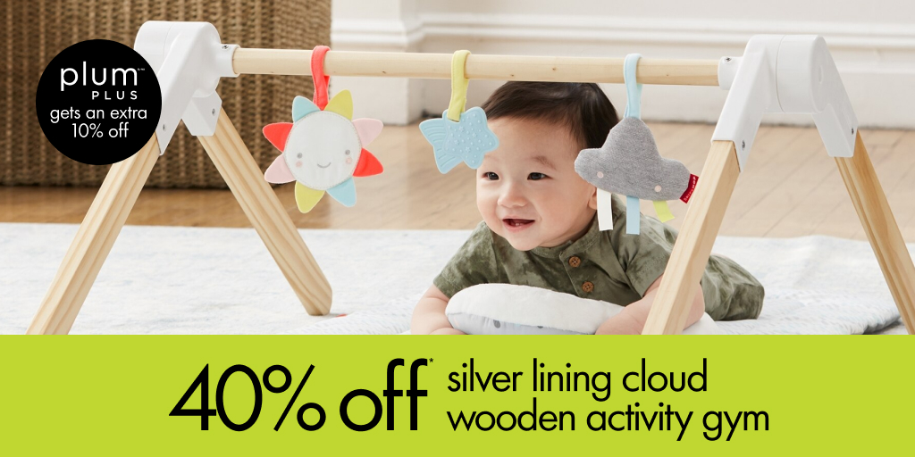 chaptersindigo's tweet photo. Tummy time is about to get a whole lot sweeter! 👶💖
Get 40% off the @skiphop Silver Lining Cloud Wooden Activity Gym, beloved by both littles and parents alike! 🙌
#plumPLUS members get an extra 10% off this #doorcrasher deal! ✅ Tap to shop:
https://t.co/E0TBKW5z03 https://t.co/5YPmblzmQJ