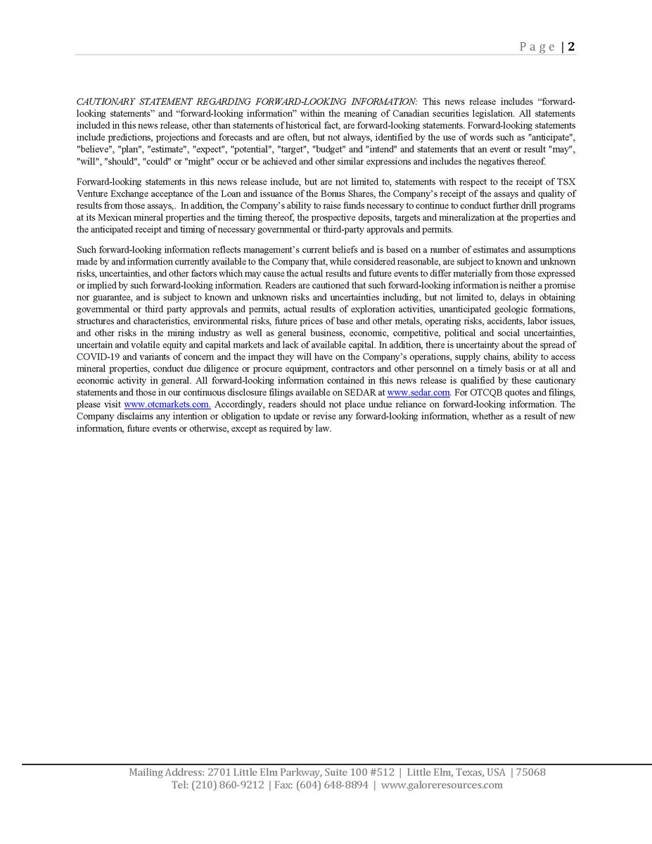 Galore Resources Inc tweet media