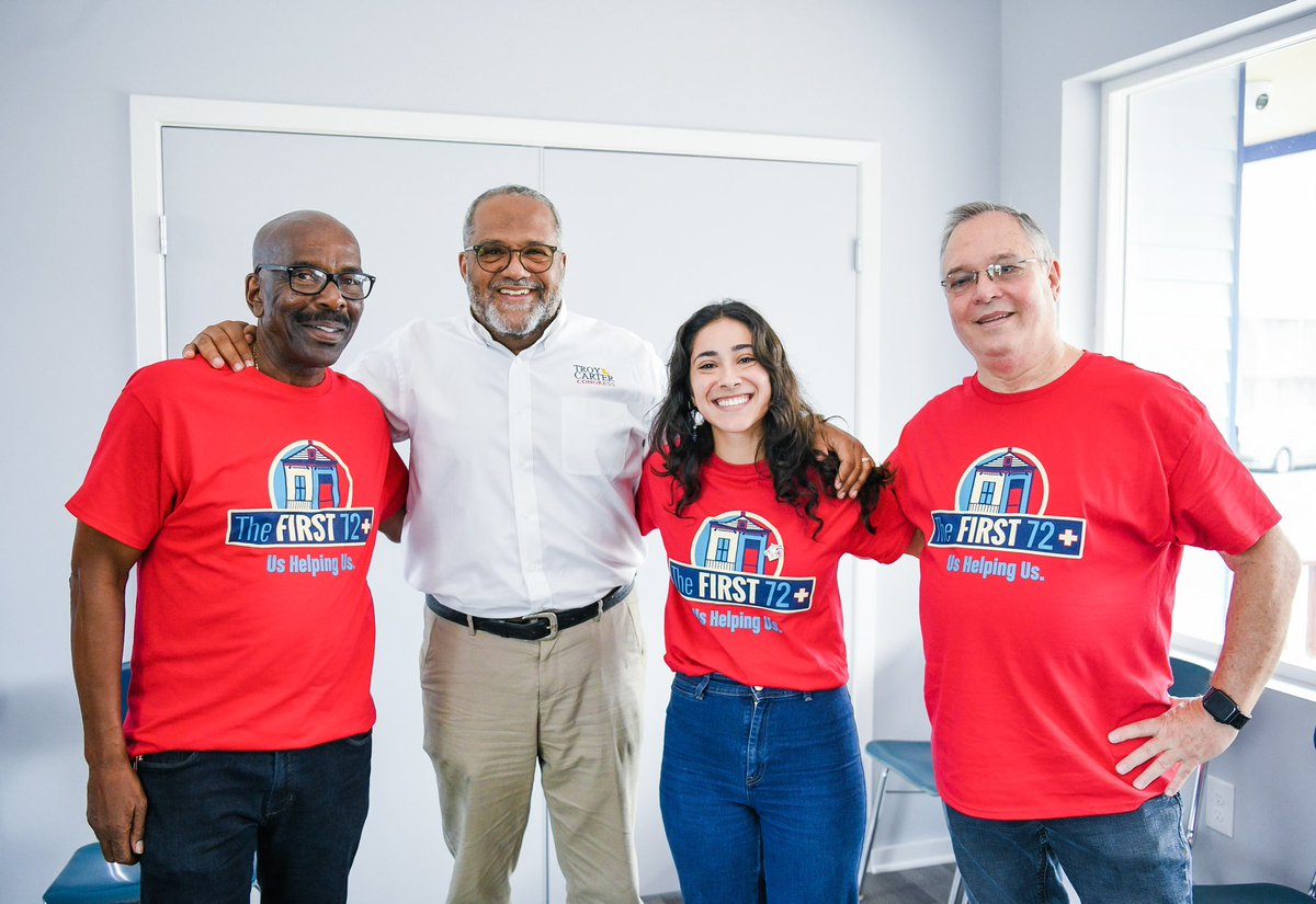 RepTroyCarter's tweet photo. I toured @First72Plus, one of the most successful re-entry programs in the U.S., with @RepJeffries. We NEED #ReEntry methods that create productive citizens for themselves, their families, &amp; the community at large. I will continue working to secure them for #LA02. https://t.co/Q4Oi6xApEm