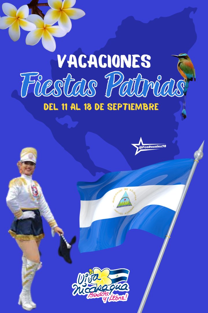 @LopezCesar2504 <a href="/aagFSLN/">Renato Sandinista</a> <a href="/SergioGrillo18/">Sergio Grillo🇷🇺🇳🇮 Z!</a> <a href="/FerminVallejos1/">Fermín</a> <a href="/Agaton79/">αgαтσи☭ 🇳🇮🇵🇸🕊️</a> <a href="/vota2FSLN/">ℍ𝕒𝕣𝕝𝕒𝕟 𝕁. 𝔸𝕝𝕧𝕒𝕣𝕒𝕕𝕠</a> <a href="/jlpg75/">Leo75</a> <a href="/LaNicaTurbera/">🔥💋𝔩𝐚 ＮᎥcＡ ⓉᑌⓇⒷẸяᗩ 🌟 💫🇳🇮</a> <a href="/Adolforuiz78/">SOY FSLN ❤🖤🇸🇻 100%</a> <a href="/Gaby_Sandino/">GabyS 🇳🇮❤🖤✌🏻</a> <a href="/FelipeC55155489/">Felipe Campos</a> <a href="/Mercedessolere1/">SolMer</a> <a href="/mariasolcelopez/">Letra Scarlata (Mary López)</a> A disfrutar la alegría de vivir en paz durante las vacaciones de la Semana Patria.

#Nicaragua