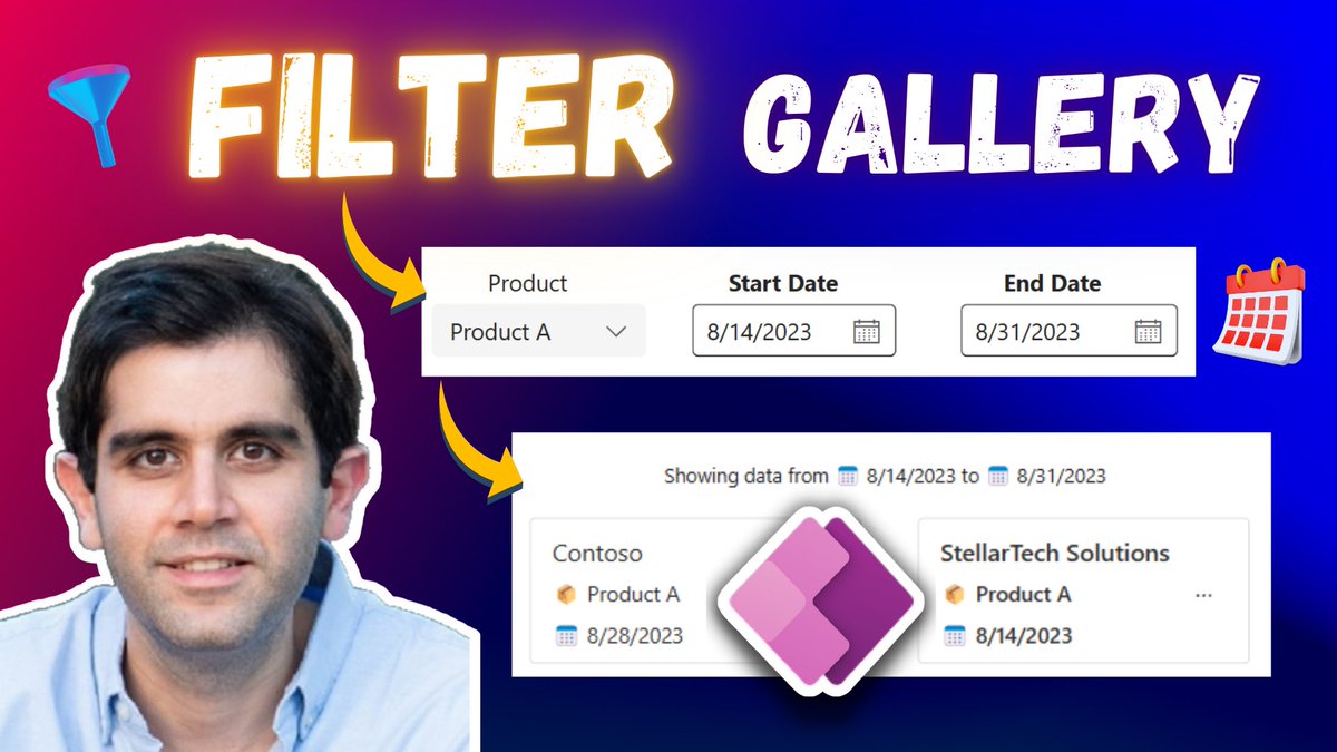 rezadorrani's tweet photo. 💡 How to Apply Multiple Filters in Power Apps Gallery: Dates, Ranges &amp; More! 📅🎯

Watch here 📽️ https://t.co/hV3bN1ZUdq

✅ Filtering via Start and End Dates 
✅ Dynamic Date Range Filters 
✅ Filter Default Values 
✅ Date Validation

#PowerApps #PowerPlatform #SharePoint https://t.co/s8TFxgBhxB