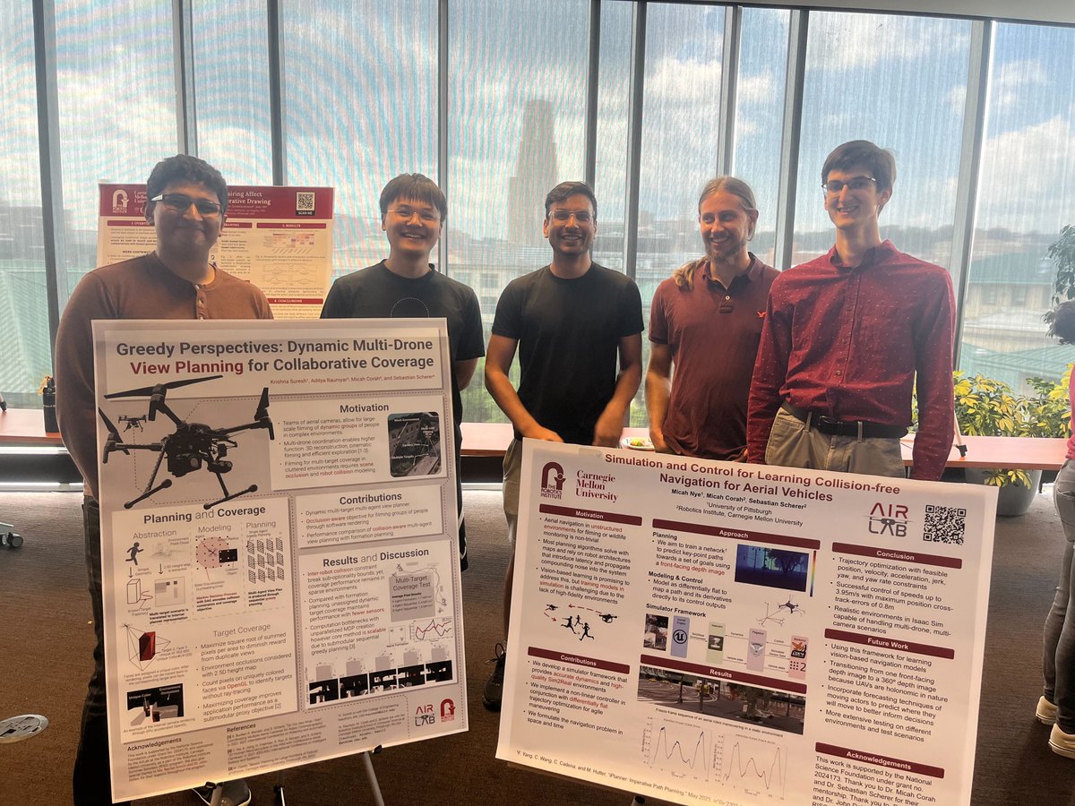 🤖🥳 Summer internships at <a href="/CMU_Robotics/">CMU Robotics Institute</a> just wrapped up! I had the pleasure of working with <a href="/_krishnasuresh/">Krishna Suresh</a> and Micah Nye on projects involving aerial navigation, coverage planning, and autonomous filming.
#Robotics #AcademicChatter