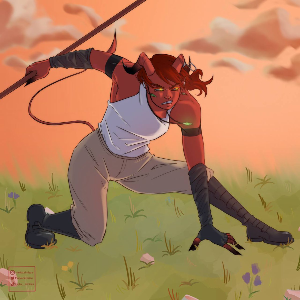 MejkoSimidzu's tweet photo. #Tiefling #oc #dnd https://t.co/Euyz6yHGYx