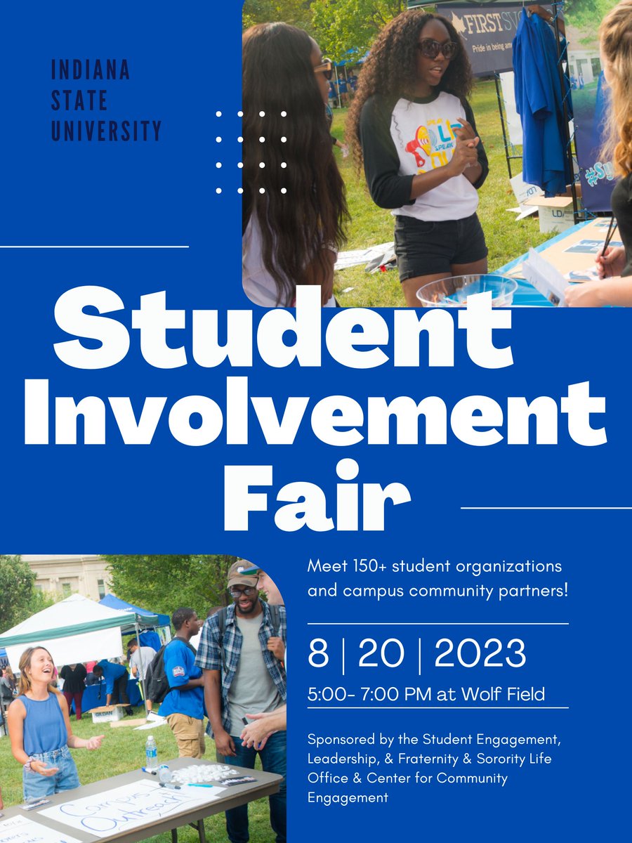 Meet student organizations, local businesses, and enjoy some inflatables, food, and giveways at the Student Involvement Fair tomorrow!