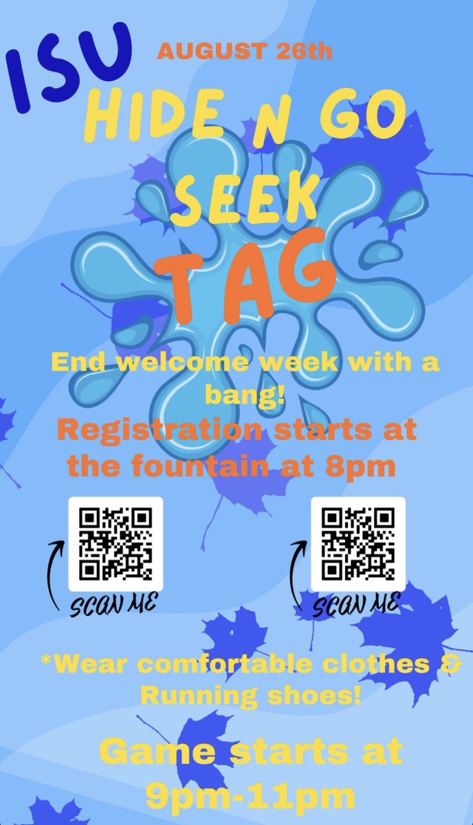 Want to connect with other sycamores next week? Sign up for Hide N Go Seek Tag!