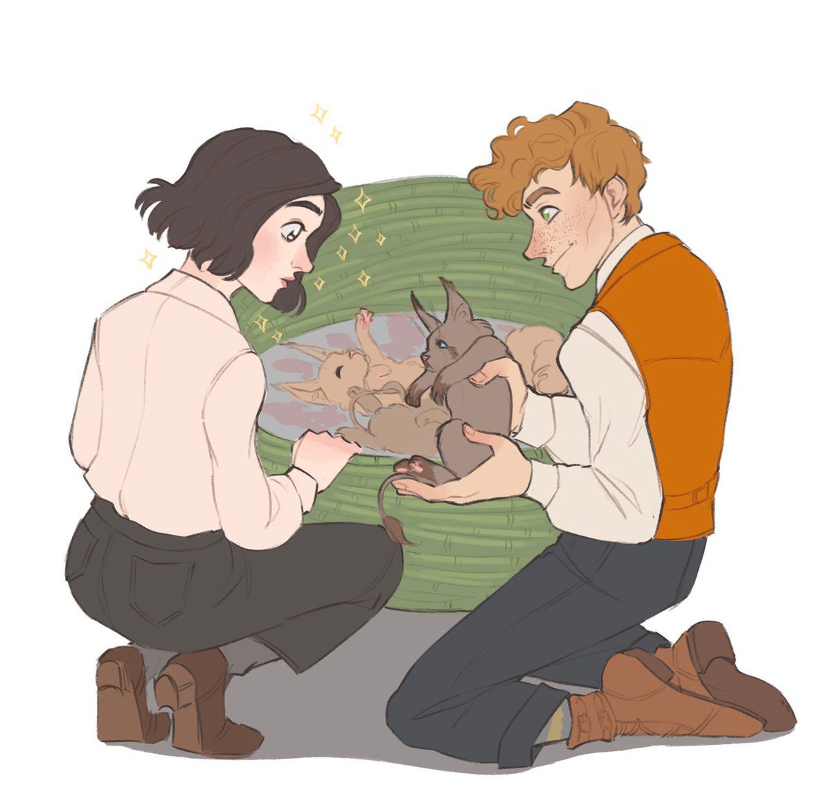 Is it possible not to love kittens? (RP with @Sesta68) #FantasticBeasts #NewtScamander #TinaGoldstein #NewTina