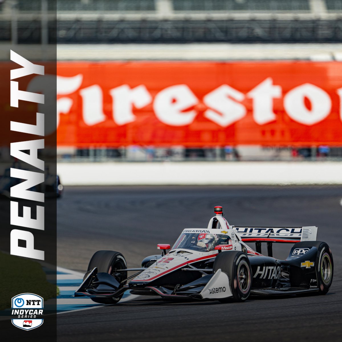 INDYCAR officials have announced a six-position starting grid penalty for the No. 2 entry of Team Penske for an unapproved engine change.